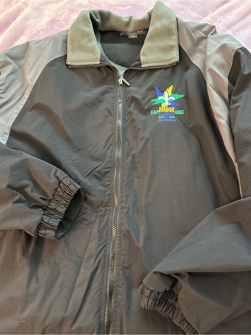 Men’s heavy fleece jacket from the AAA Junior Olympics 2011 in New Orleans, 2XL.